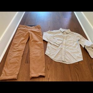 Boys outfit pants and button down shirt